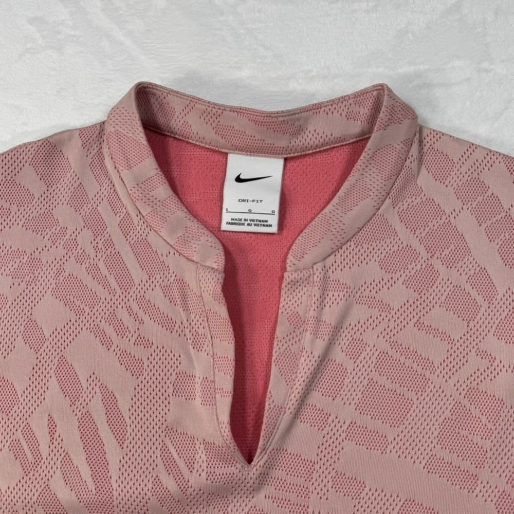 Nike Dri-Fit Victory Jacquard Women's Golf Polo Pink - Size Large - DA3261-603 - Picture 2 of 5